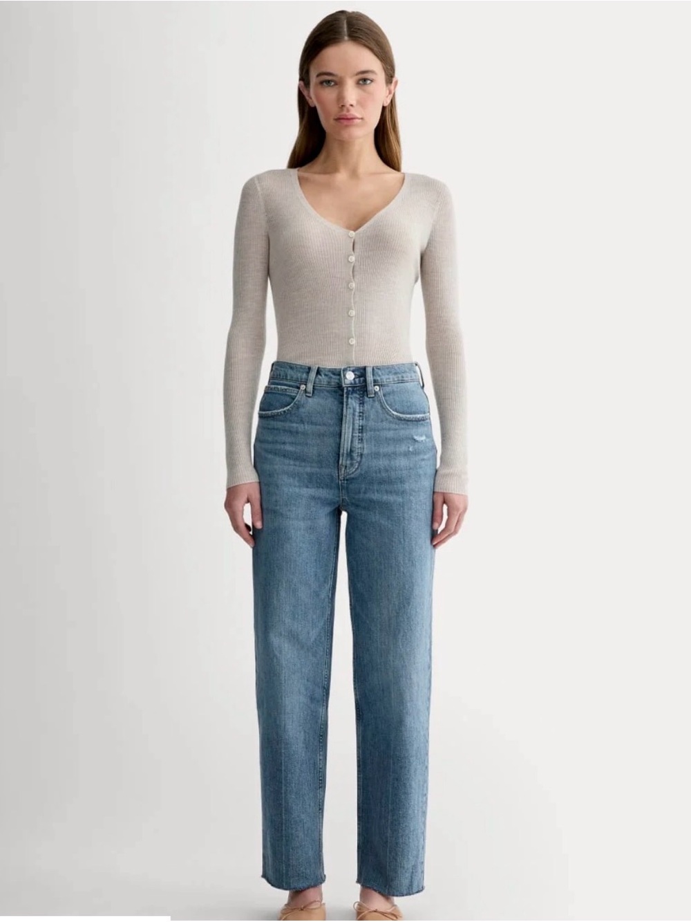 Everlane Straight Leg Jeans in Medium Blue Wash 27 Long